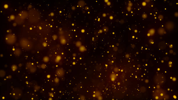 istock Glitter lights. Bokeh background with lots of blurred particles. Bright glowing defocused dust. Magic composition. 3d rendering 1209038494