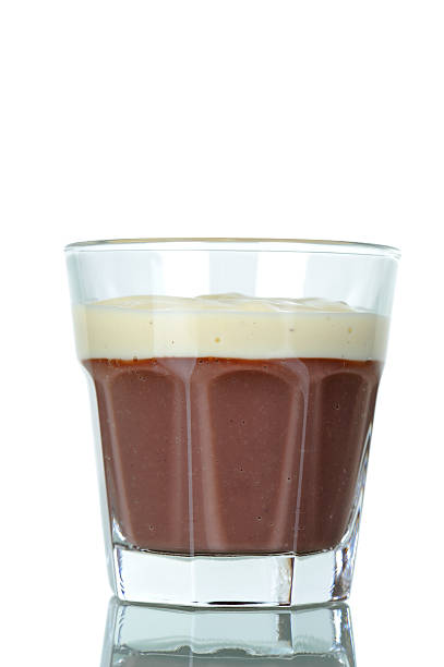 istock Pudding with Vanilla Cream Tumbler Glass Isolated White 120903981