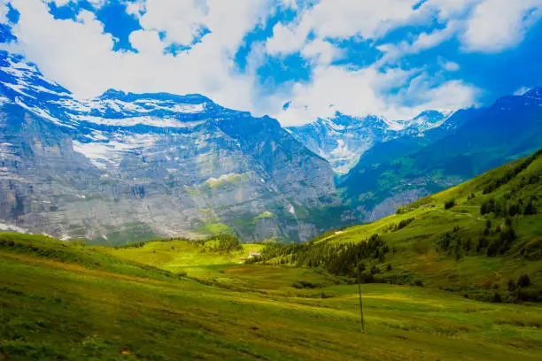 Photo of Alps in the spring, Switzerland on clear days