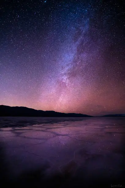 A shot of the Milky Way taking from Badwater Basin in Death Valley, California