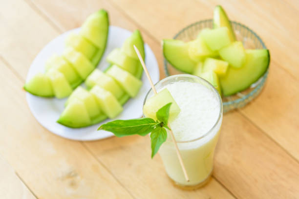 istock Milk melon Smoothie in glass 1209043219