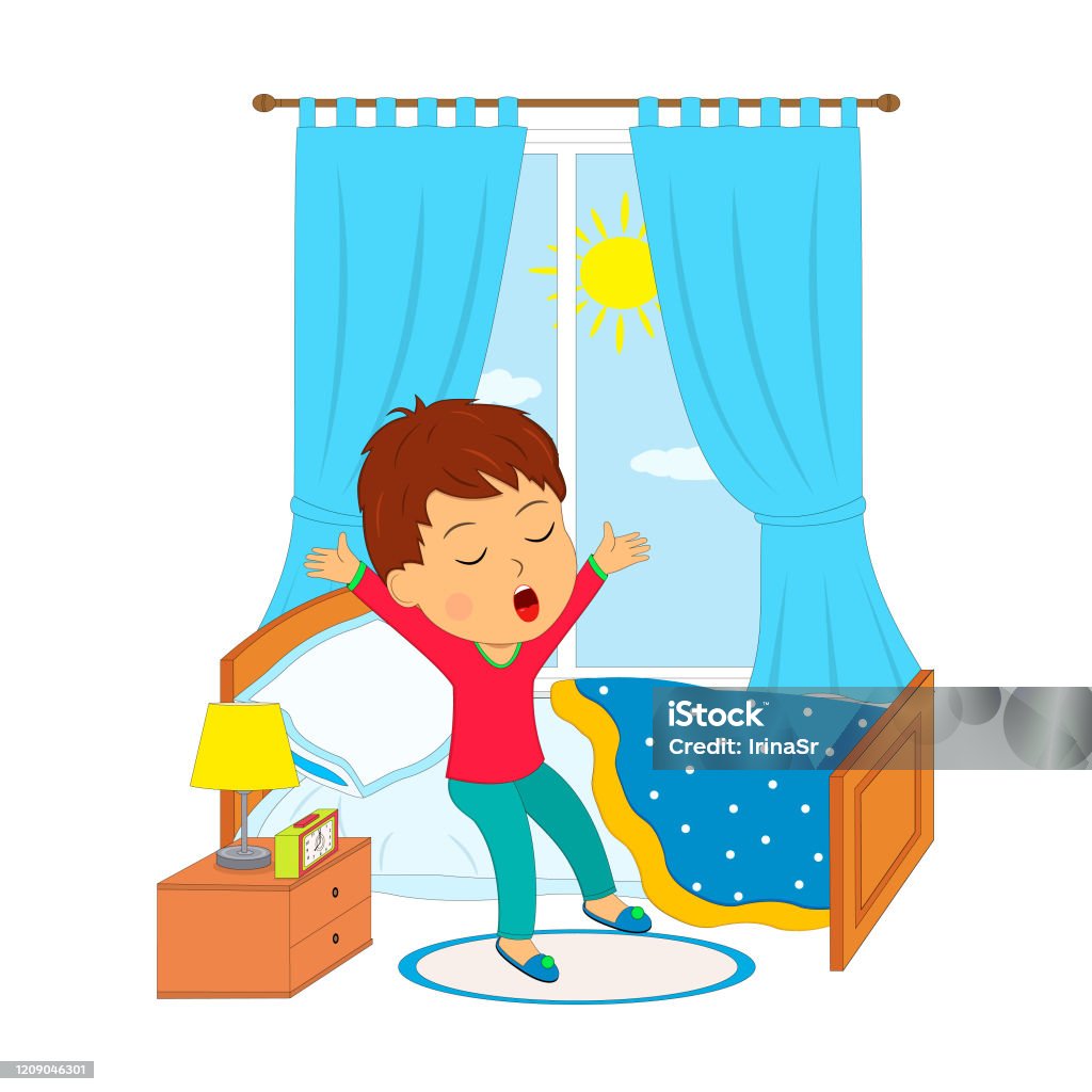 Ilustración de Pequeño Niño De Dibujos Animados Despertando y más Vectores Libres de Derechos de Alegre - Alegre, Almohada, Cansado - iStock Ilustración de Pequeño Niño De Dibujos Animados Despertando y más Vectores Libres de Derechos de Alegre - Alegre, Almohada, Cansado - iStock