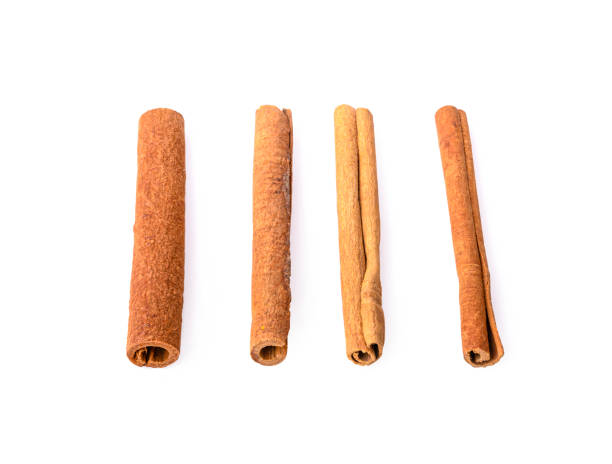 istock Top view of cinnamon sticks isolated on white background 1209047537