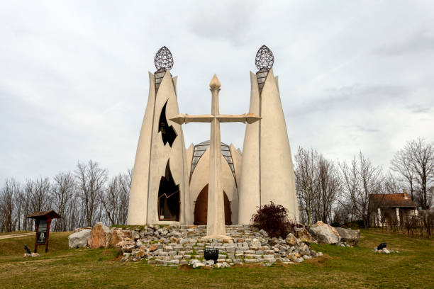 Chapel of Reconciliation in Beremend, Hungary. The church also serves as a memorial of the Bosnian War.