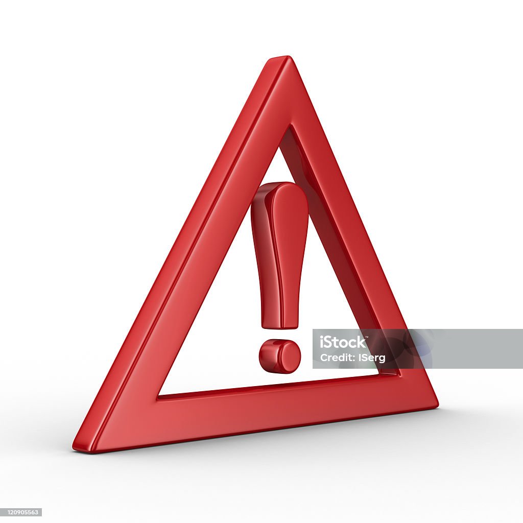 Attention. traffic sign on white background. Isolated 3D image Alertness Stock Photo