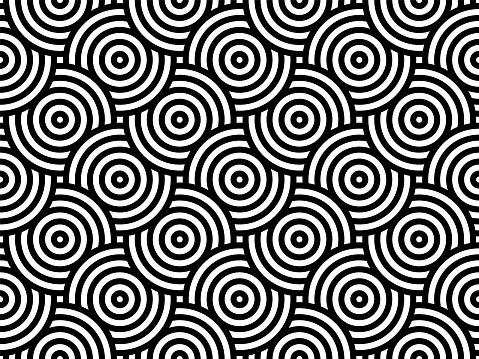Modern spiral abstract geometric wavy pattern tiles. Endless repeated texture. Vector illustration.