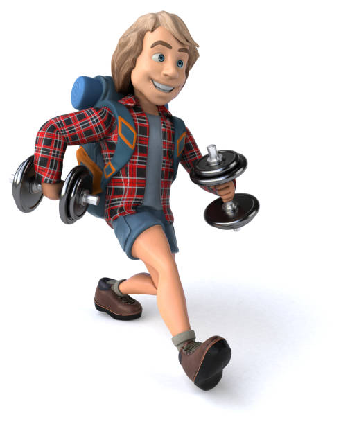 istock Man solo traveling backpacker - 3D Illustration 1209061048