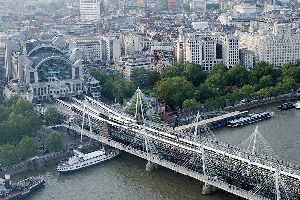 istock Hungerford Bridge over River Thames. London. England 120906332