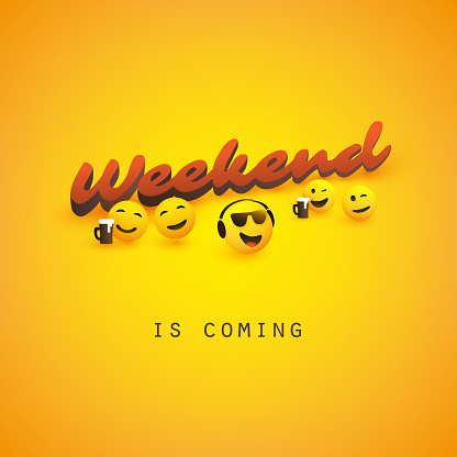 Weekend Concept Design, Illustration in Freely Editable Vector Format