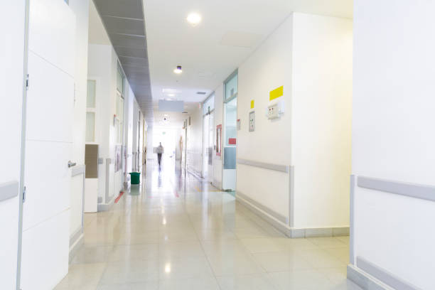 istock Empty Hospital, Corridor interior inside a modern hospital 1209064844