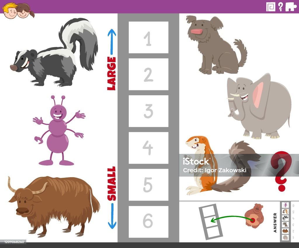 Educational Game With Large And Small Animal Species Stock Illustration - Download Image Now - iStock Educational Game With Large And Small Animal Species Stock Illustration - Download Image Now - iStock