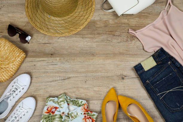 istock Woman's clothing set for spring summer season on white background. 1209069287