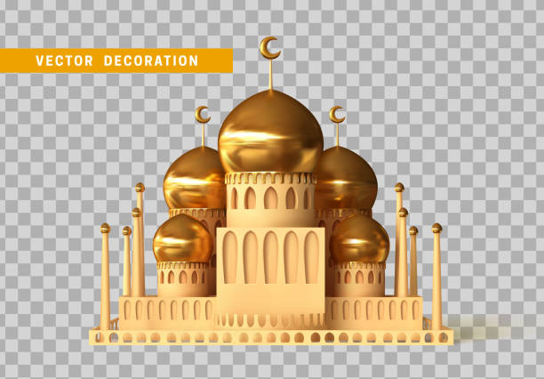 Mosque Building Realistic 3d Design Isolated With Transparent Background  Vector Illustration Stock Illustration - Download Image Now - iStock