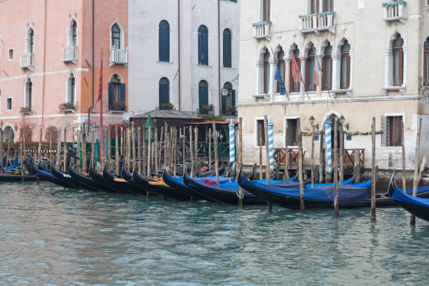 istock Canal Grande Moored Gondolas 1209071471