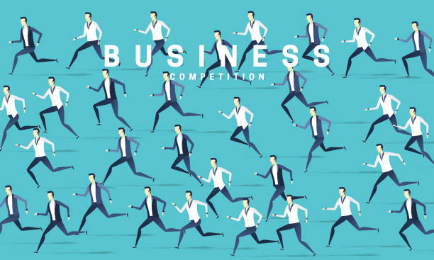 istock Lot of business people are moving in one direction, design in a flat style. People men vector 1209076708