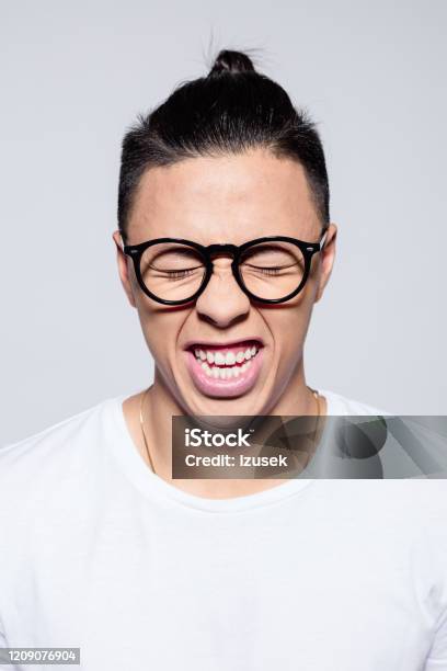 Headshot Of Happy Asian Young Man Stock Photo - Download Image Now - 20-24 Years, Adult, Adults Only