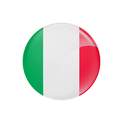 ITALIAN Flag Button - 3D Rendering