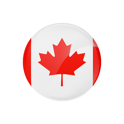 CANADIAN Flag Button - 3D Rendering
