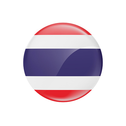 THAI Flag Button - 3D Rendering