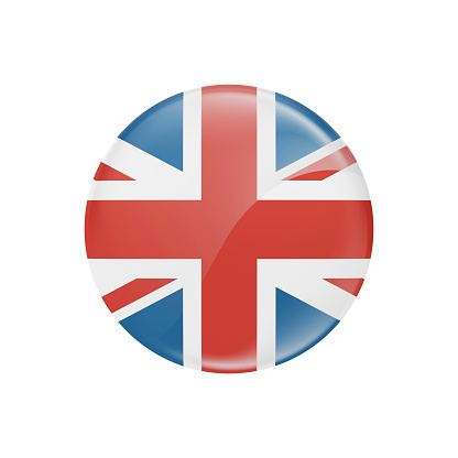 UK Flag Button - 3D Rendering