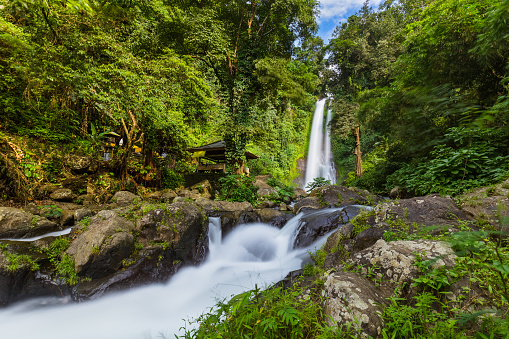 Gitgit Waterfall on Bali island Indonesia - travel and nature background