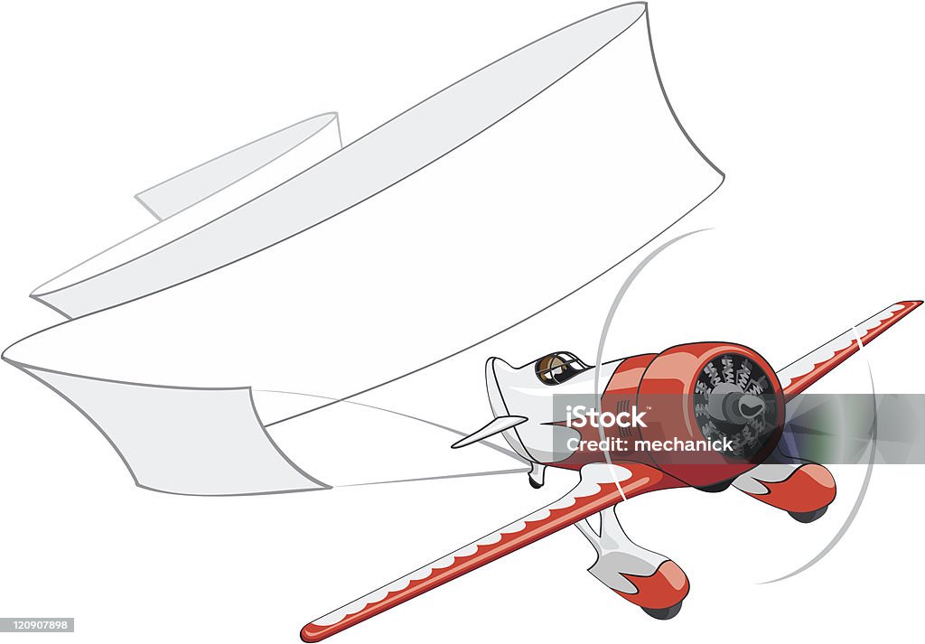 空白のバナーでレトロな飛行機 - イラストレーションのロイヤリティフリーベクトルアート