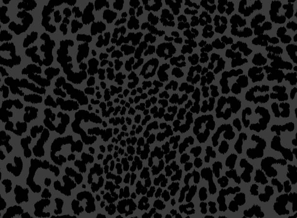 minimalistische schwarze stil leopard nahtlose vektor-muster. schwarze panther tier druck. - safari animals animal feline undomesticated cat stock-grafiken, -clipart, -cartoons und -symbole