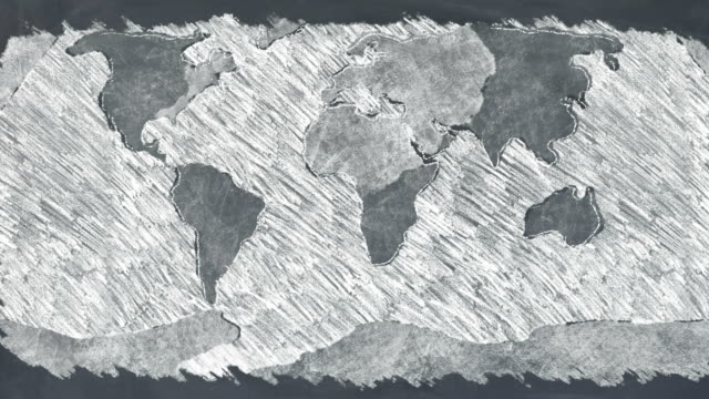 world earth on chalkboard