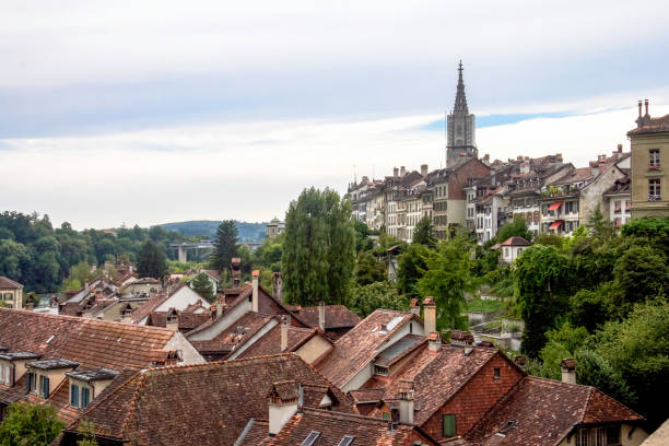 berna / suiza - berne berne canton roof cityscape fotografías e imágenes de stock