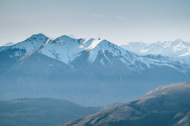 istock Scenic view of mountain range at sunrise 1209092452