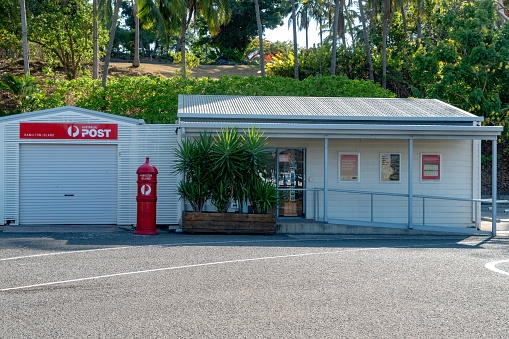 Hamilton Island Post Office front view, Australia.