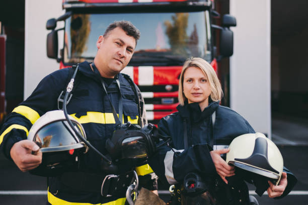istock Portrait of colleagues firefighters 1209096145