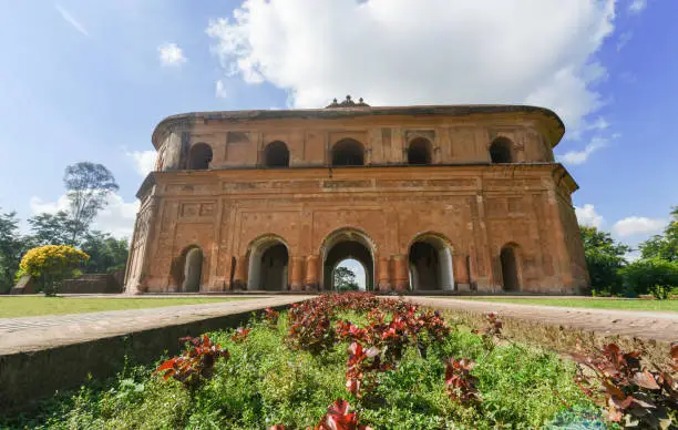 The Rang Ghar the royal sports-pavilion where Ahom kings and nobles were spectators of games.