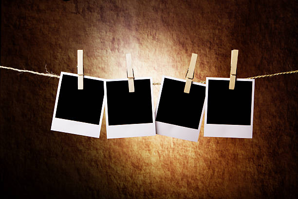 istock Four Instant Photos on a old stone background 120909804