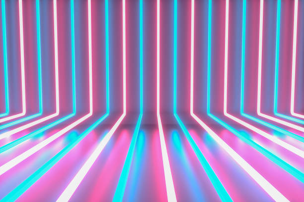 istock 3d abstract background with ultraviolet neon lights, cosmic landscape, glowing lines 1209098208