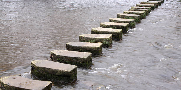 stepping stones - esk river stock-fotos und bilder