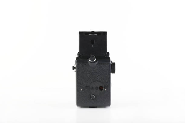 istock The old medium format film TLR camera on white background. 1209103132
