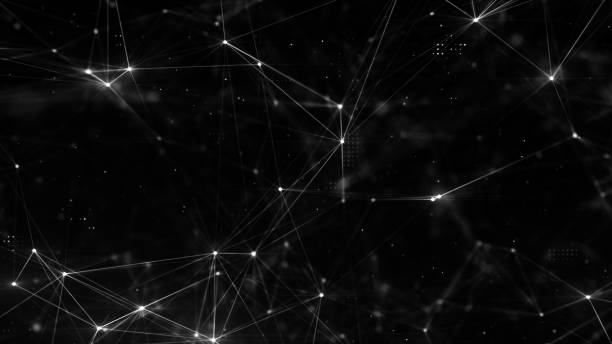 istock Abstract plexus structure of many glowing lines and particles. Connection concept. Creative technological background with digital composition and optical flares. 3d rendering 1209104601