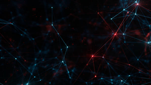 istock Abstract plexus structure of many glowing lines and particles. Connection concept. Creative technological background with digital composition and optical flares. 3d rendering 1209104672