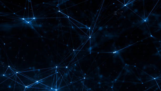istock Abstract plexus structure of many glowing lines and particles. Connection concept. Creative technological background with digital composition and optical flares. 3d rendering 1209104713