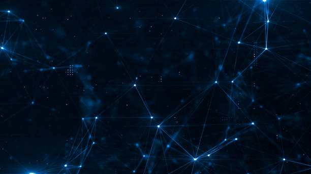 istock Abstract plexus structure of many glowing lines and particles. Connection concept. Creative technological background with digital composition and optical flares. 3d rendering 1209104720