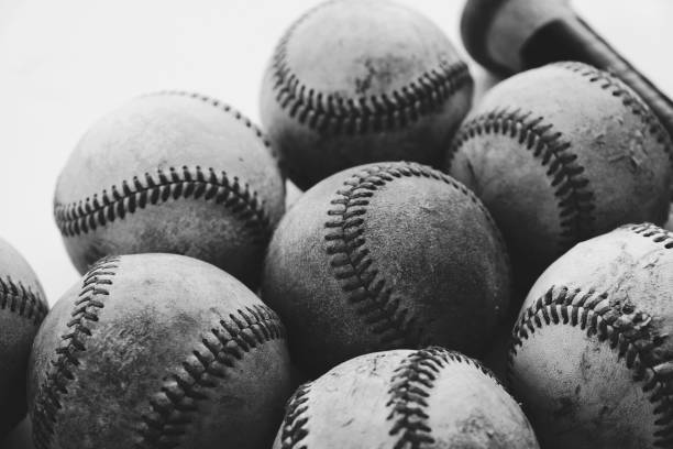 istock Group of old used baseballs 1209109475