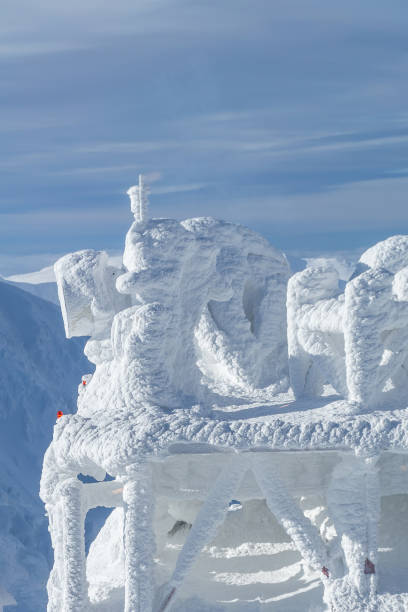 istock FROZEN BUILDINGS ON THE MOUNTAIN TOP 1209112477