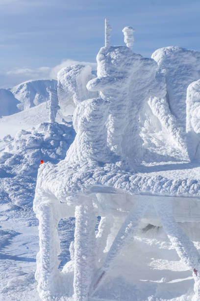 istock FROZEN BUILDINGS ON THE MOUNTAIN TOP 1209113428