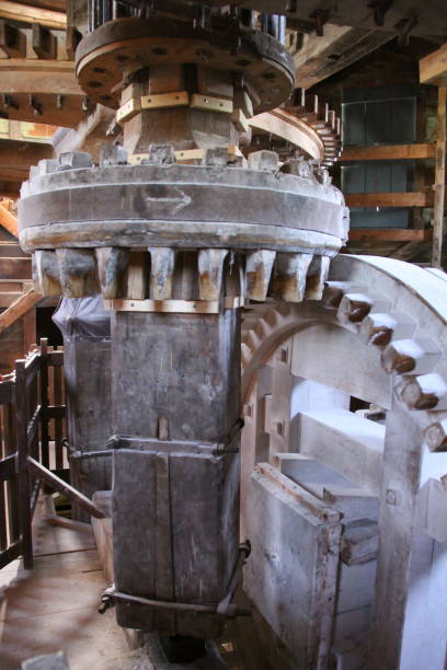 istock Old wooden gears in an old windmill. 1209115028