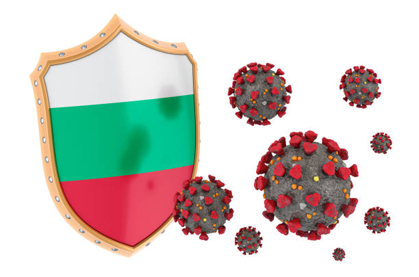 istock Protection of Bulgaria from coronavirus. 3D rendering isolated on white background 1209116113