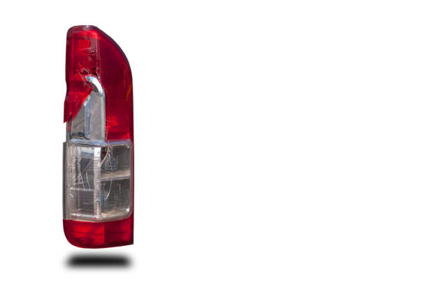istock The car tail light was broken, broken, the old technology broke down. On the white background clipping part 1209119590