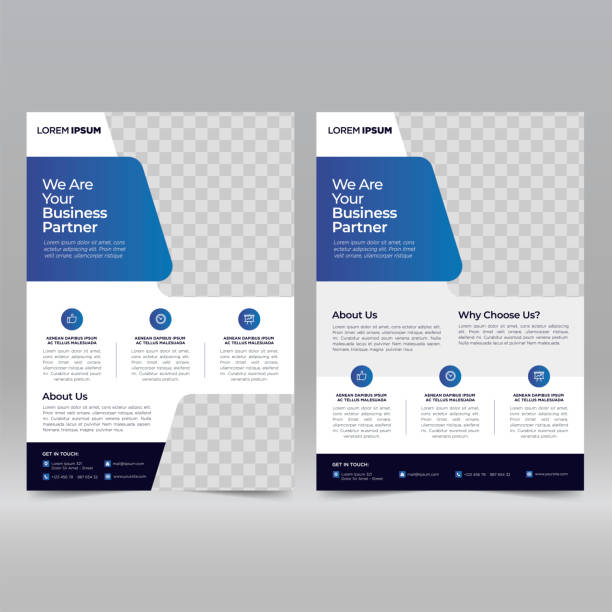 Business Brochure Flyer Design Template Business Brochure Flyer Design Template Vector Illustration flyer leaflet stock illustrations