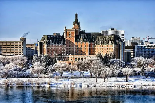 The Delta Bessborough Hotel, a well know Saskatoon landmark in central Canada.  HDR enhanced.