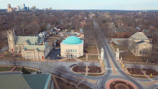 istock Aerial view of roundabout 1209130888